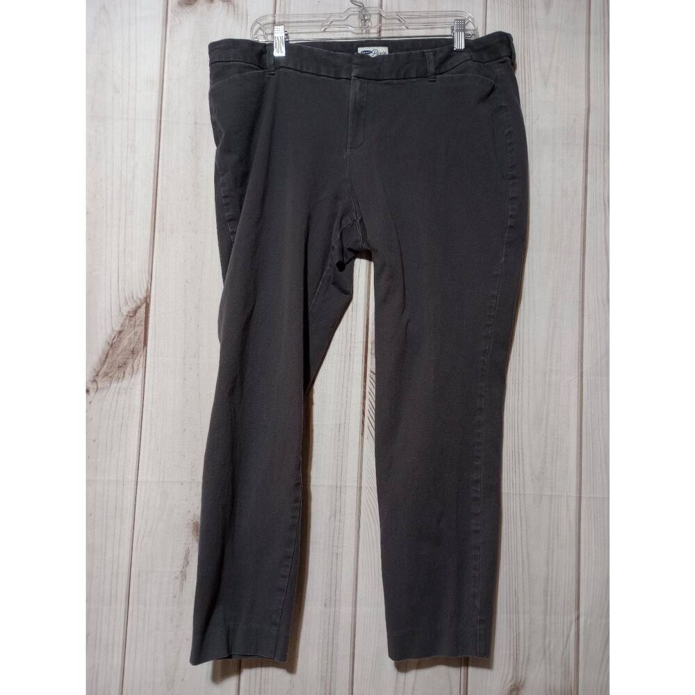 Old Navy Pixie Pants Womens 18 Regular Gray Ankle Chino Stretch Mid Rise Tapered